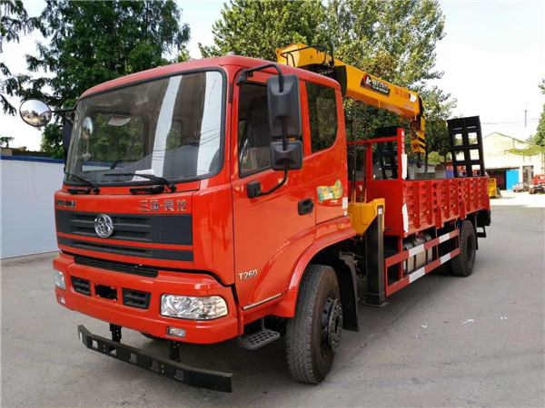 三環昊龍5噸隨車吊平板運輸車